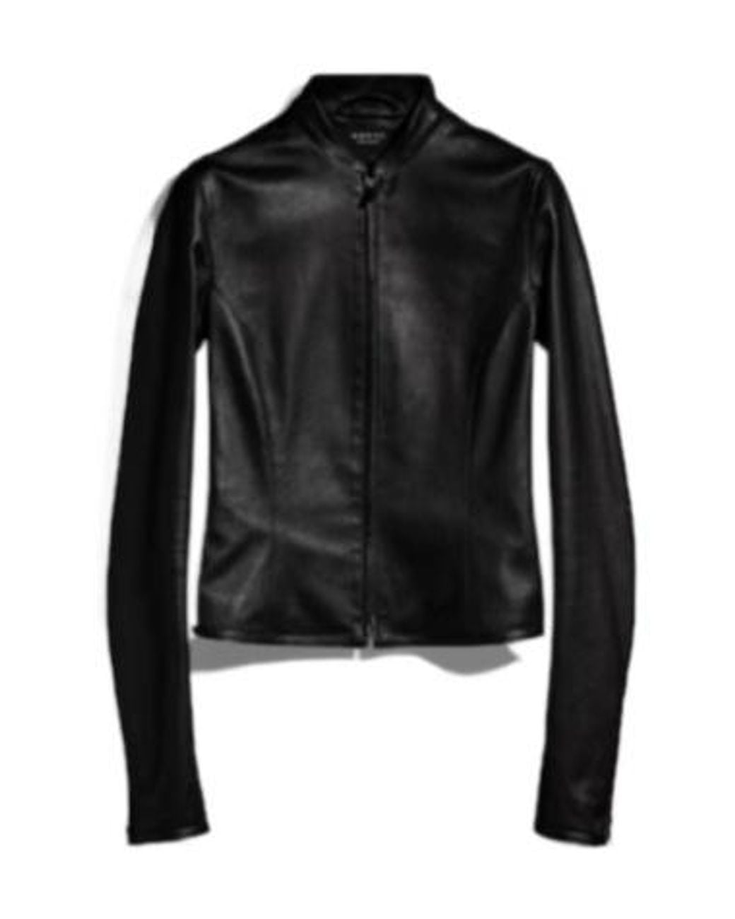 Gucci Black Light Stretch Leather Zip Jacket