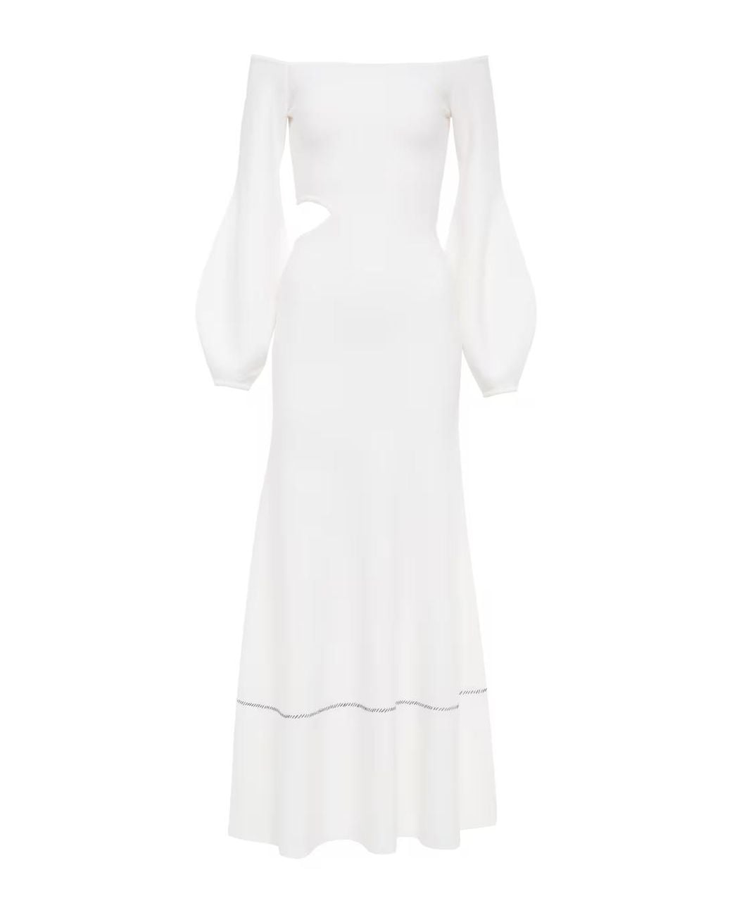 Gabriela Hearst White Off-The-Shoulder Midi Dress