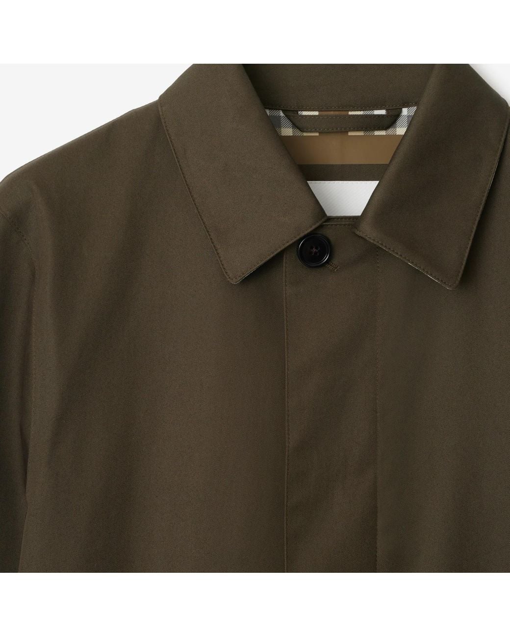 Burberry Green Cotton Gabardine Car Coat for men