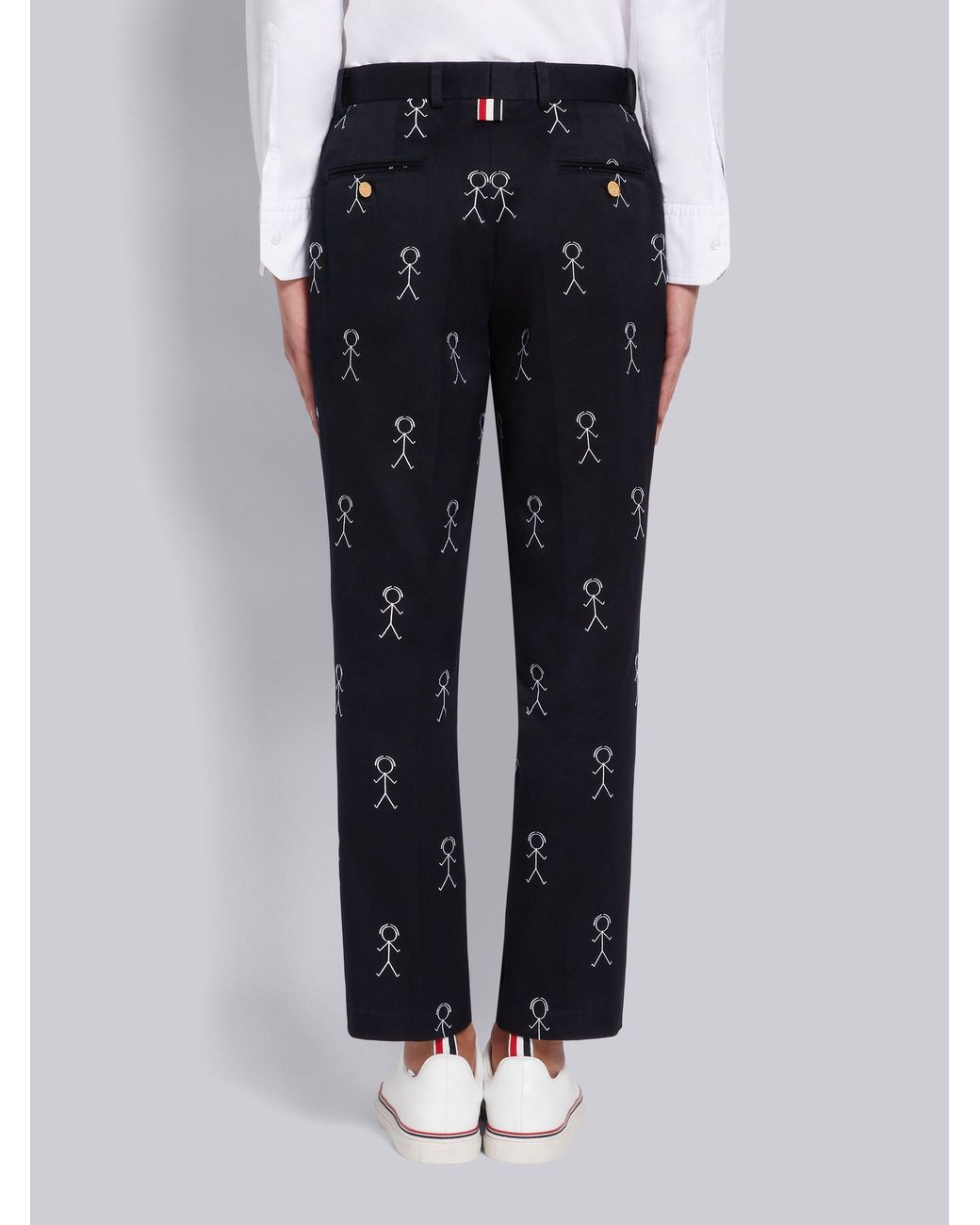 Thom Browne Blue Logo Details Casual Pants for men