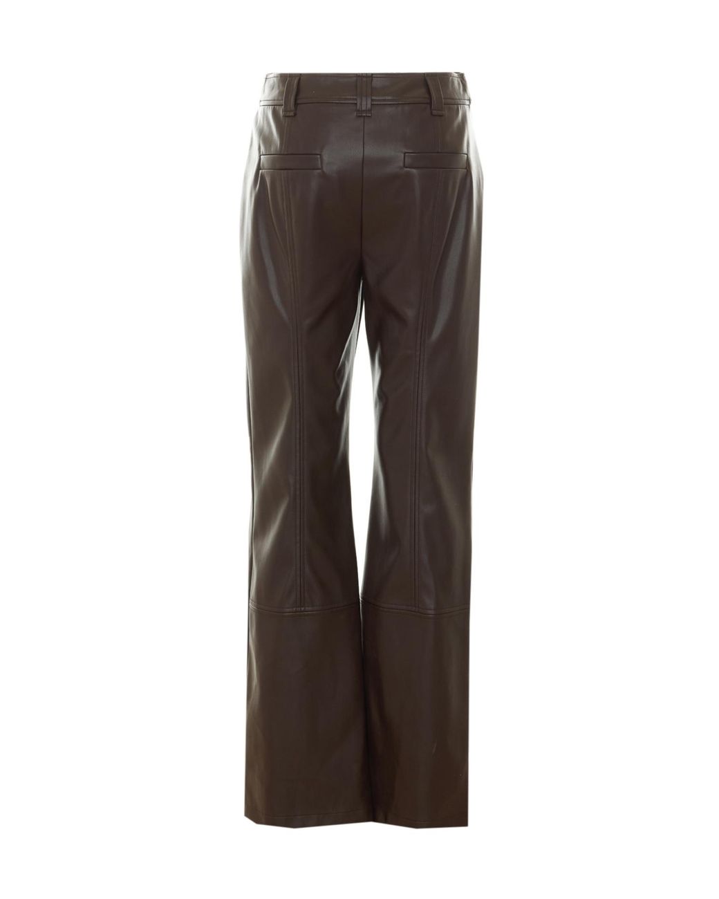 Liu Jo Brown Faux Leather Wide-Leg Pants