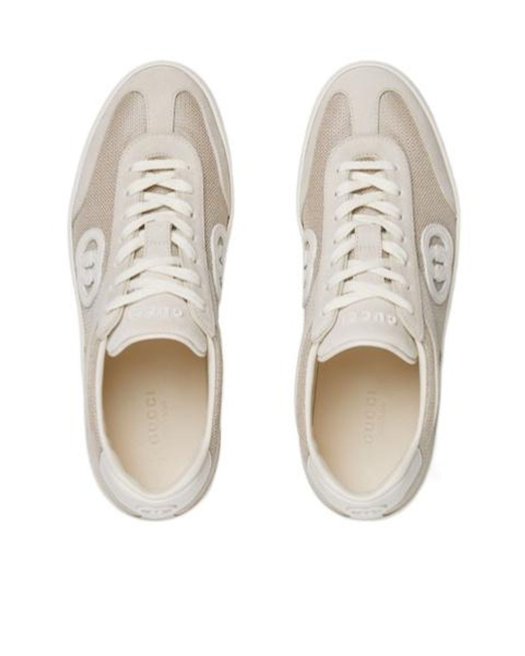 Gucci White Interlocking G Low-Top Trainers