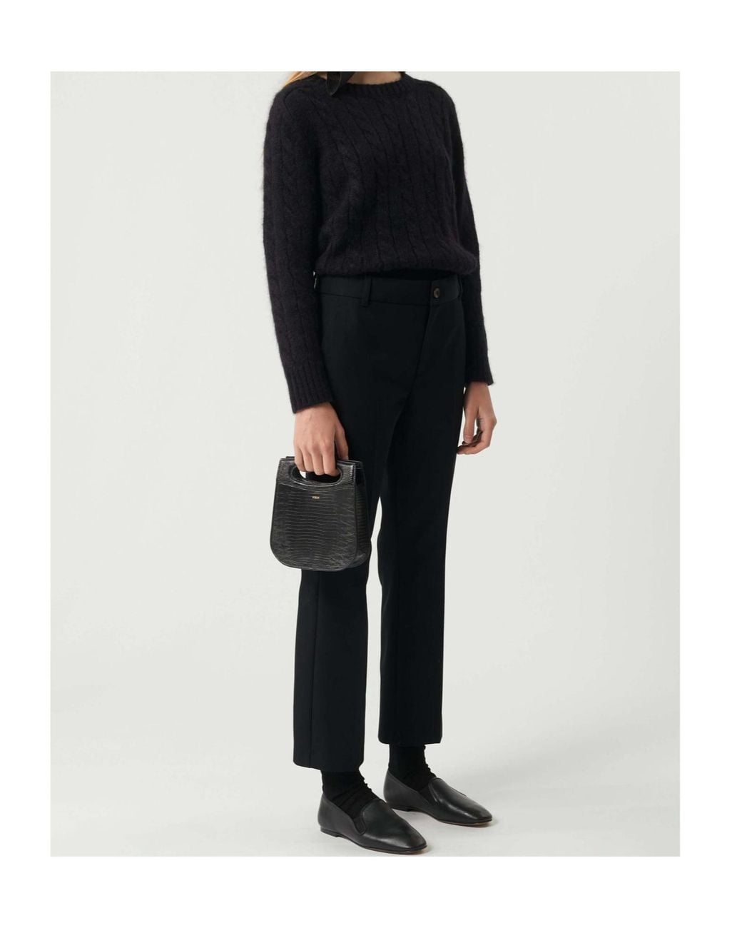 Soeur Black Ribbed Crew Neck Sweater