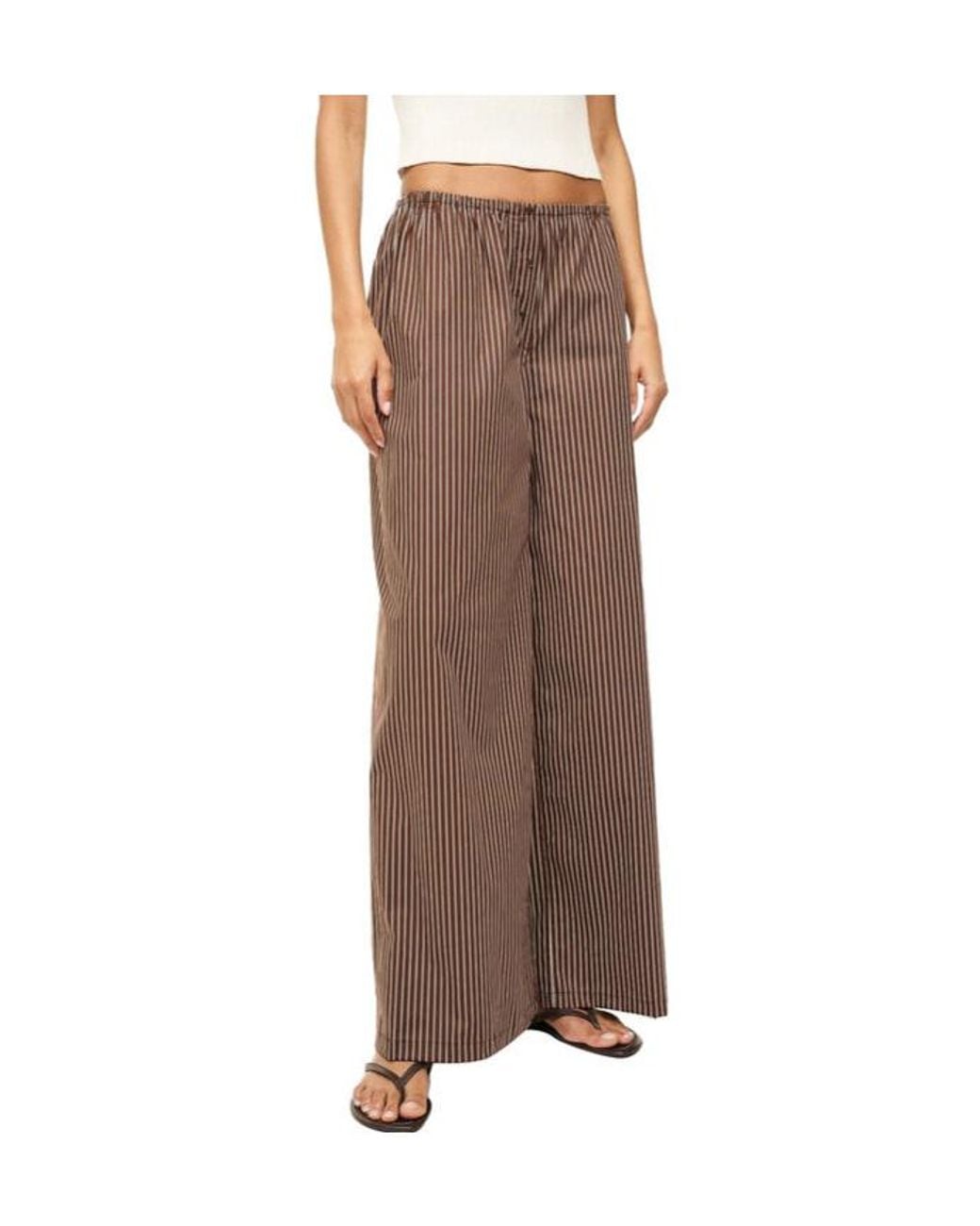Staud Brown Elastic Waist Casual Pants