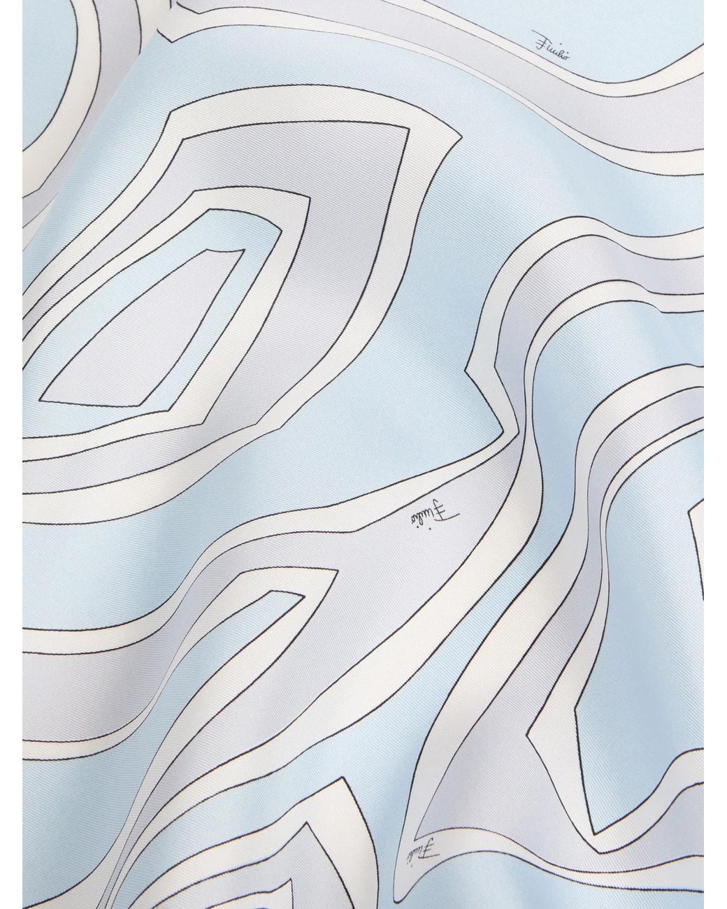 Emilio Pucci White Printed Triangular Scarf
