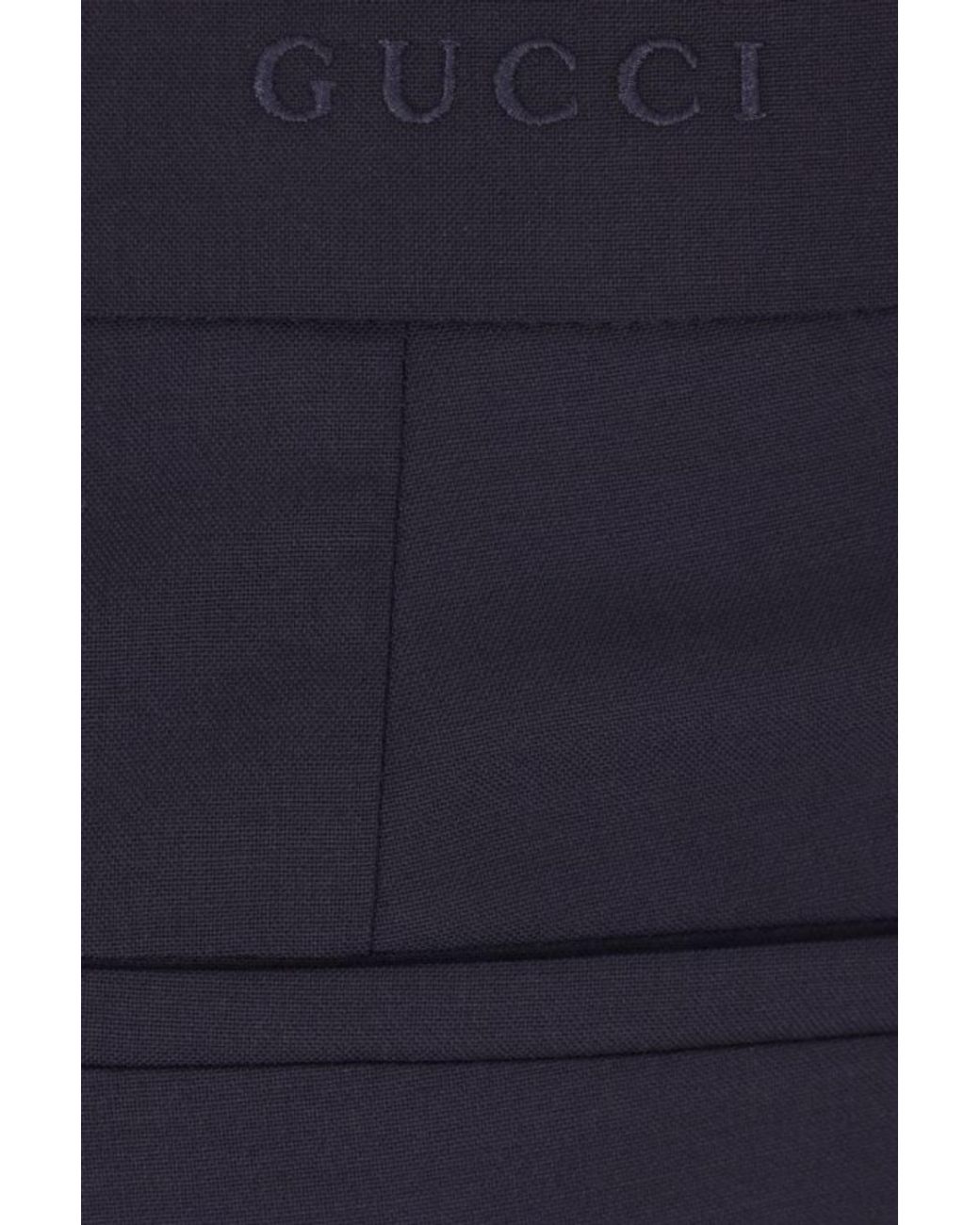 Gucci Blue Wide Leg Tailored Trousers
