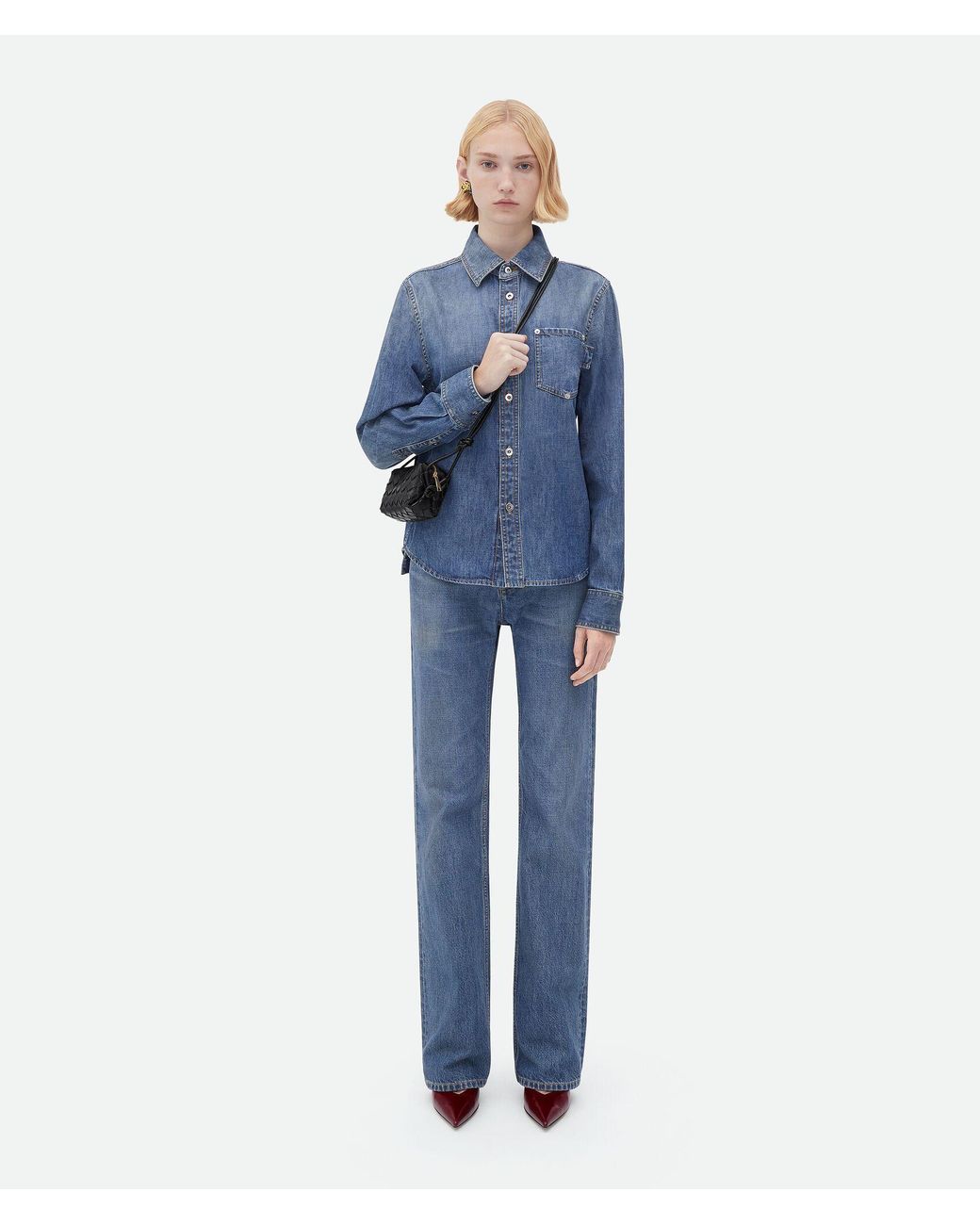 Bottega Veneta Black Candy Loop Woven Camera Bag