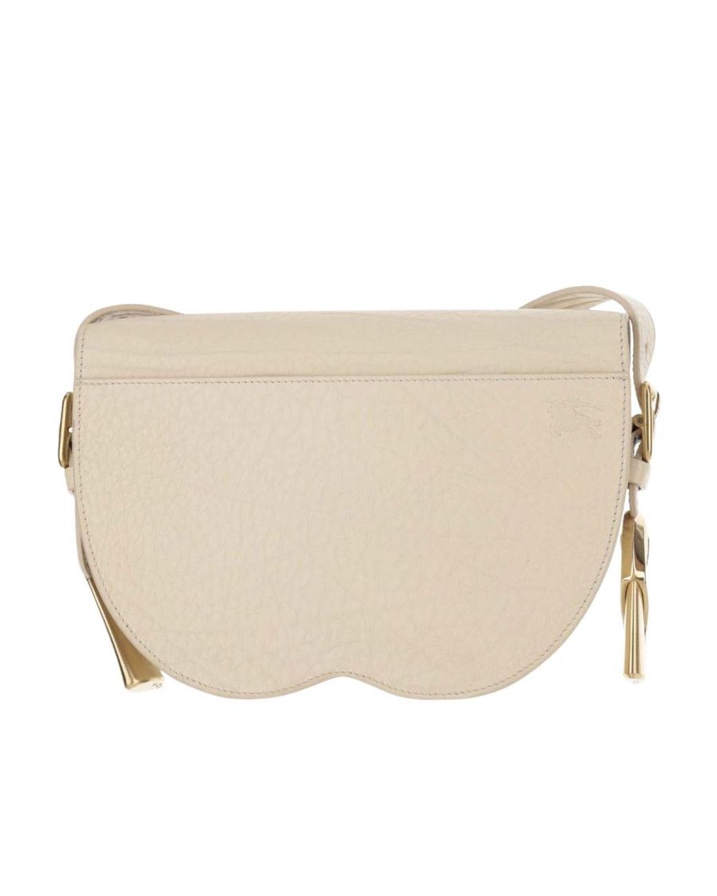 Burberry Natural Granulated Foldover-Top Shoulder Bag