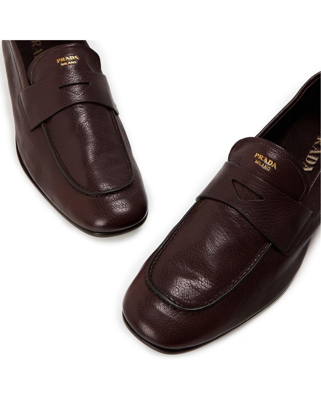 Prada Brown Logo Loafers for men