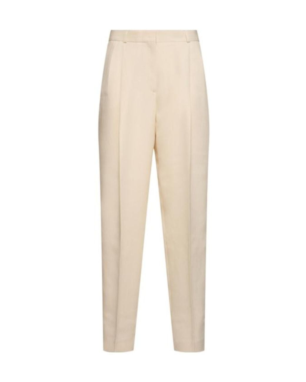 Totême Natural Pleated Viscose Poly Straight Pants