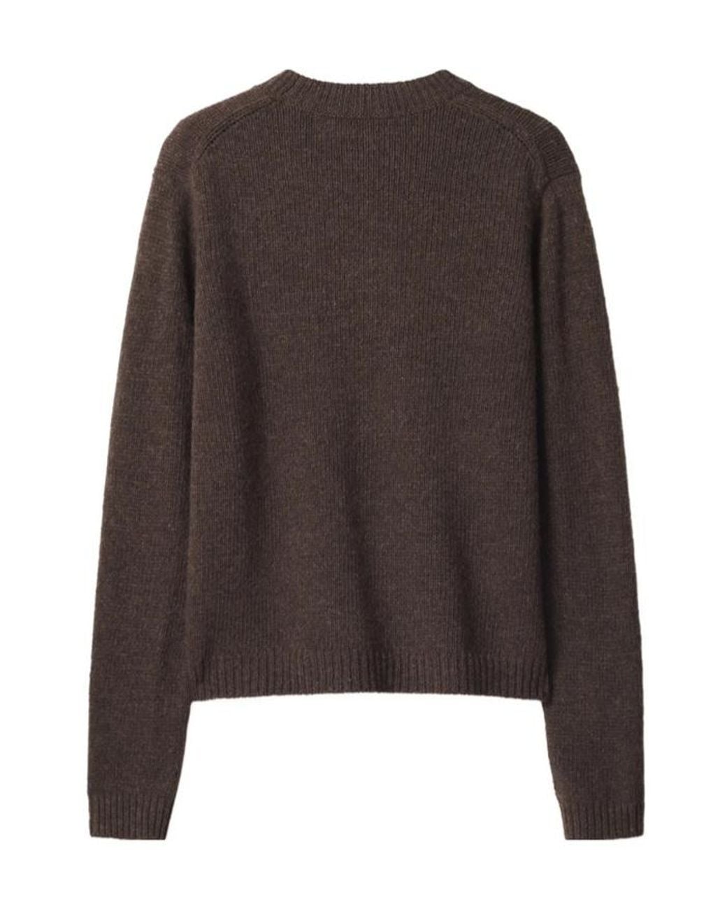 Maison Kitsuné Brown Round-Neck Knitwear
