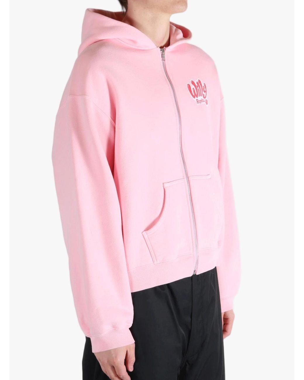 Willy Chavarria Pink Zippered Hoodie for men
