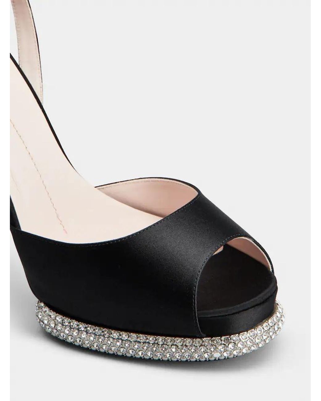 Roger Vivier Black Viv' Choc Strass Platform Sandals
