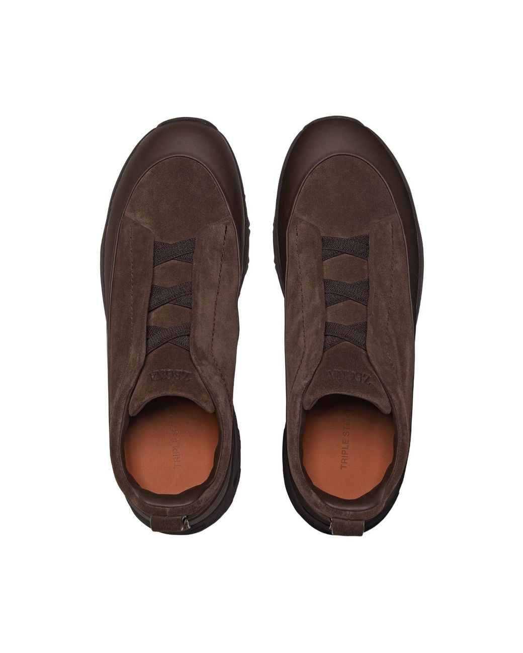 Zegna Brown Triple Stitch Monte Low-Top Sneakers for men