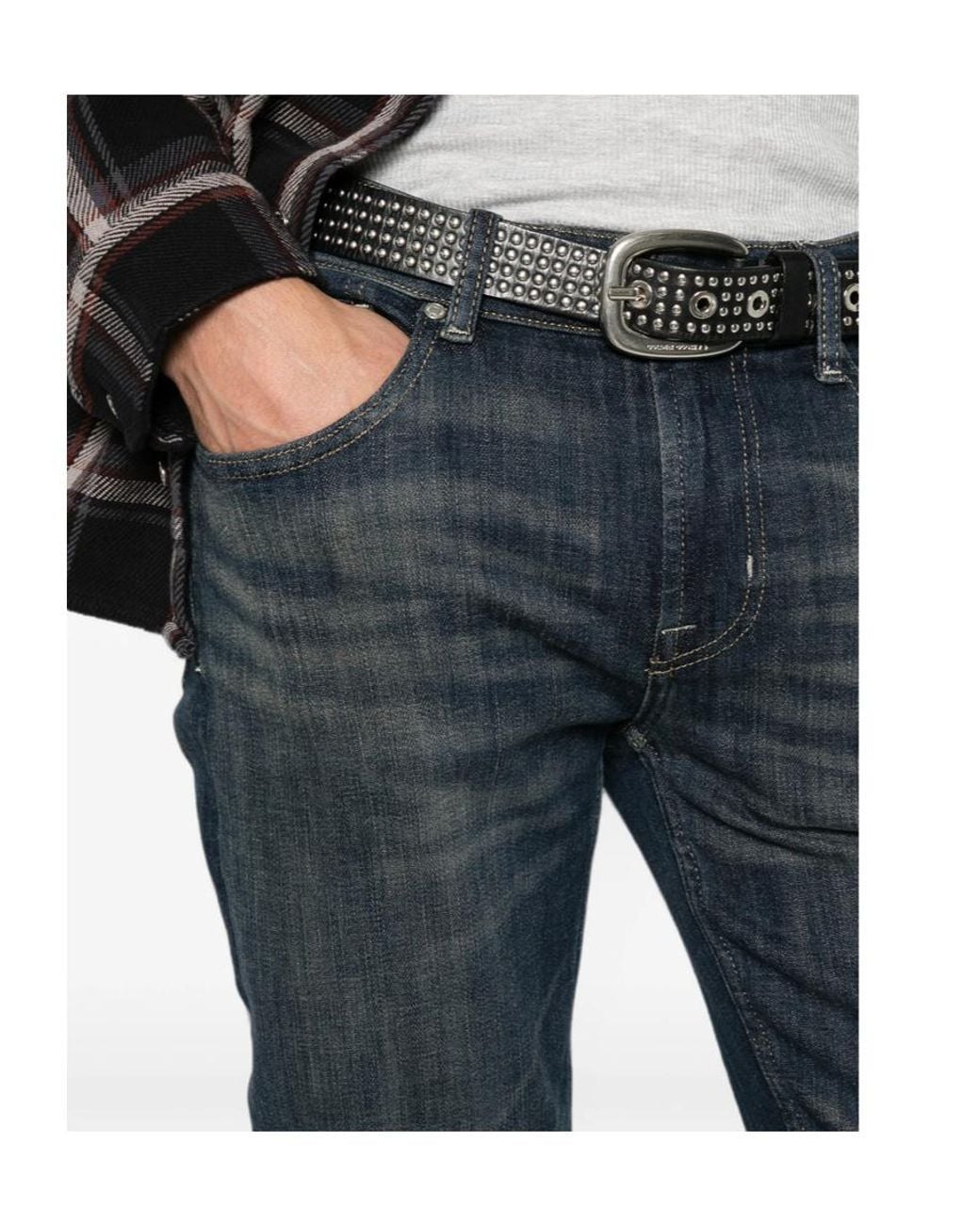 7 For All Mankind Blue Tapered Slim-Fit Jeans for men