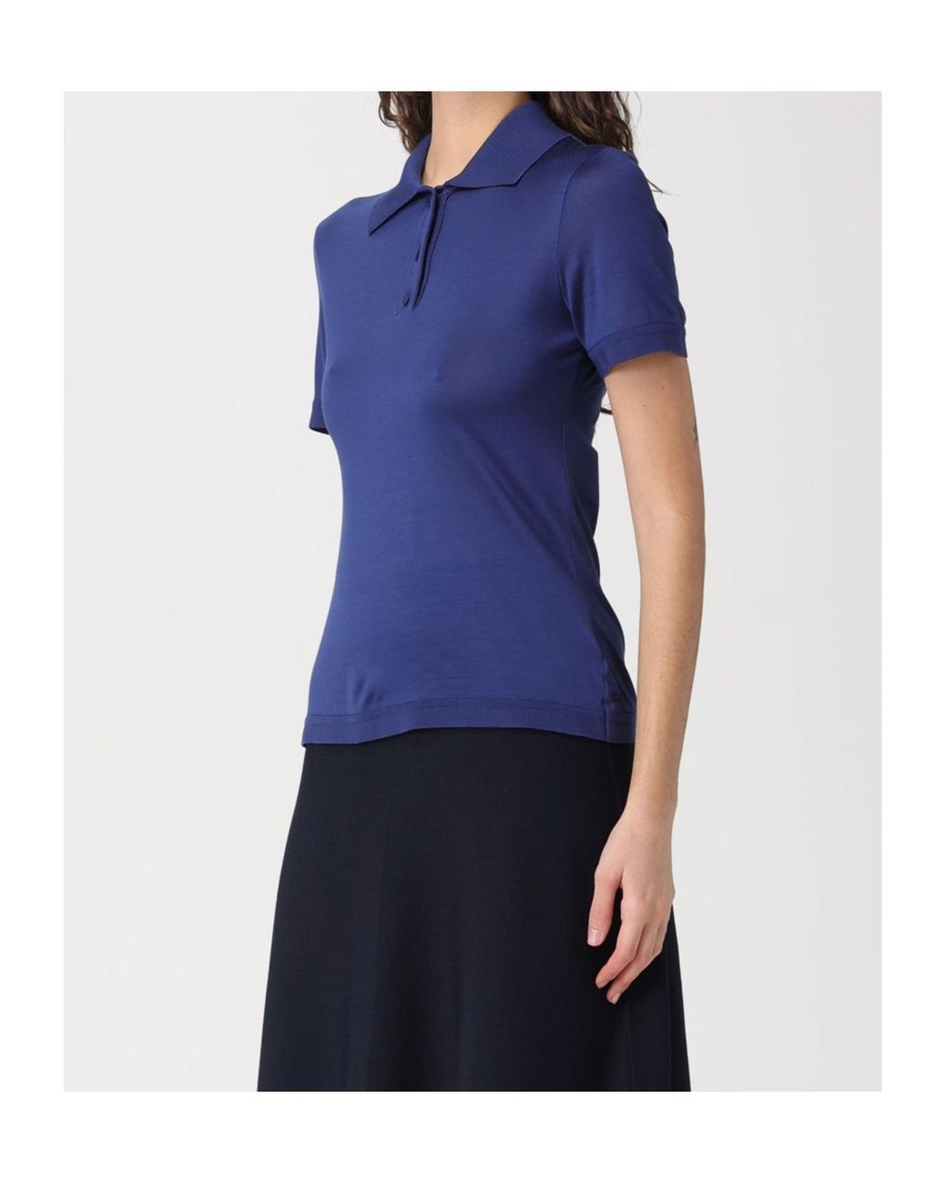 Max Mara Blue Bellico Short-Sleeved Polo Shirt