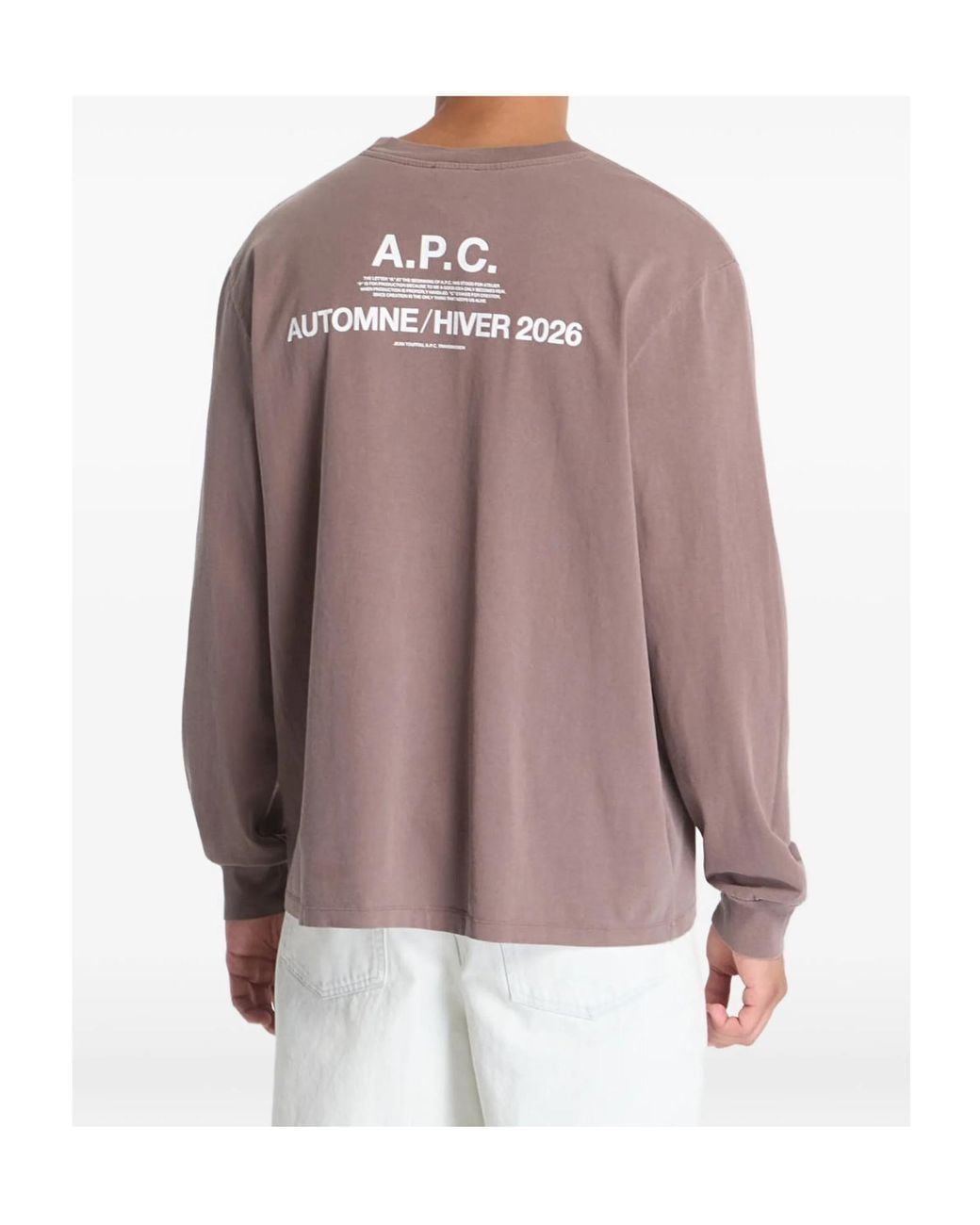 A.P.C. Brown Long-Sleeve T-Shirt for men