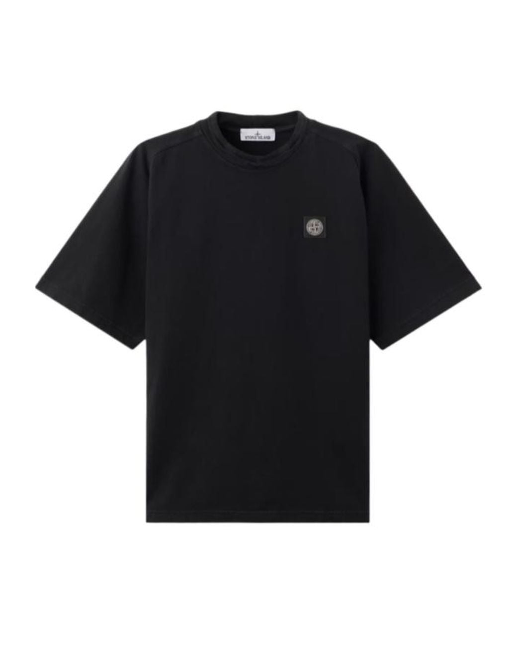 Stone Island Black Compass-Patch T-Shirt for men