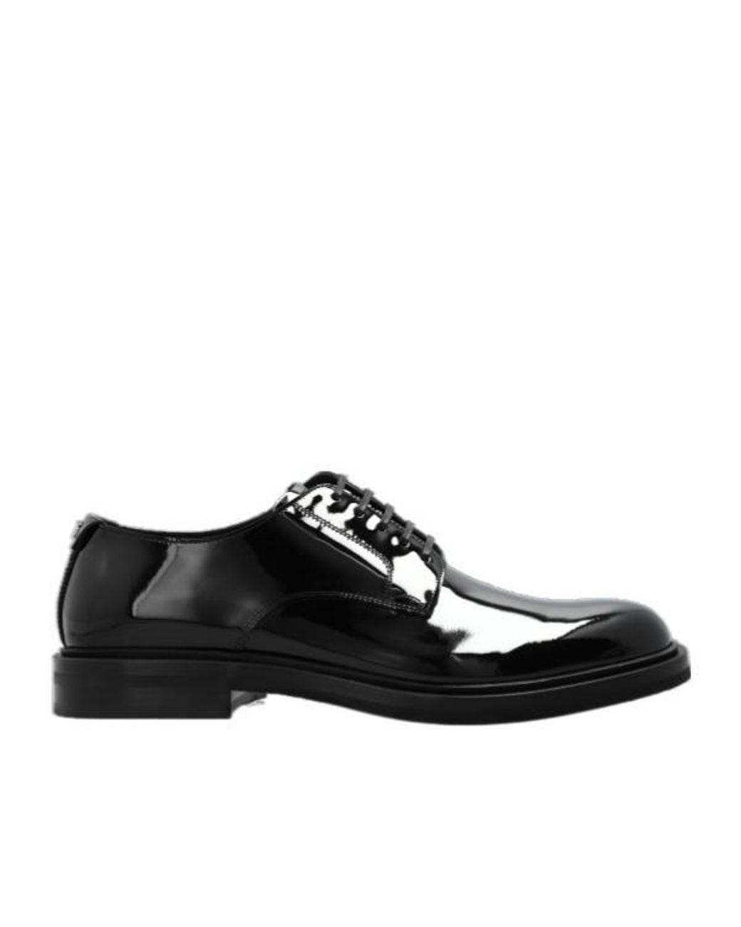 Dolce & Gabbana Black Round Toe Derby Shoes for men