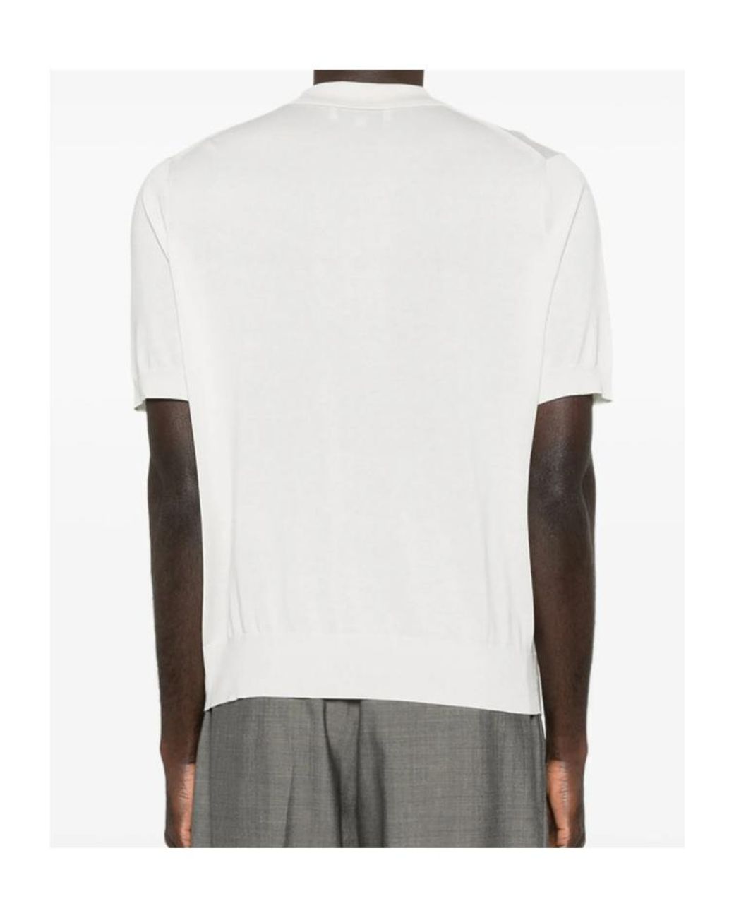 Studio Nicholson White Short-Sleeved Polo Shirt for men