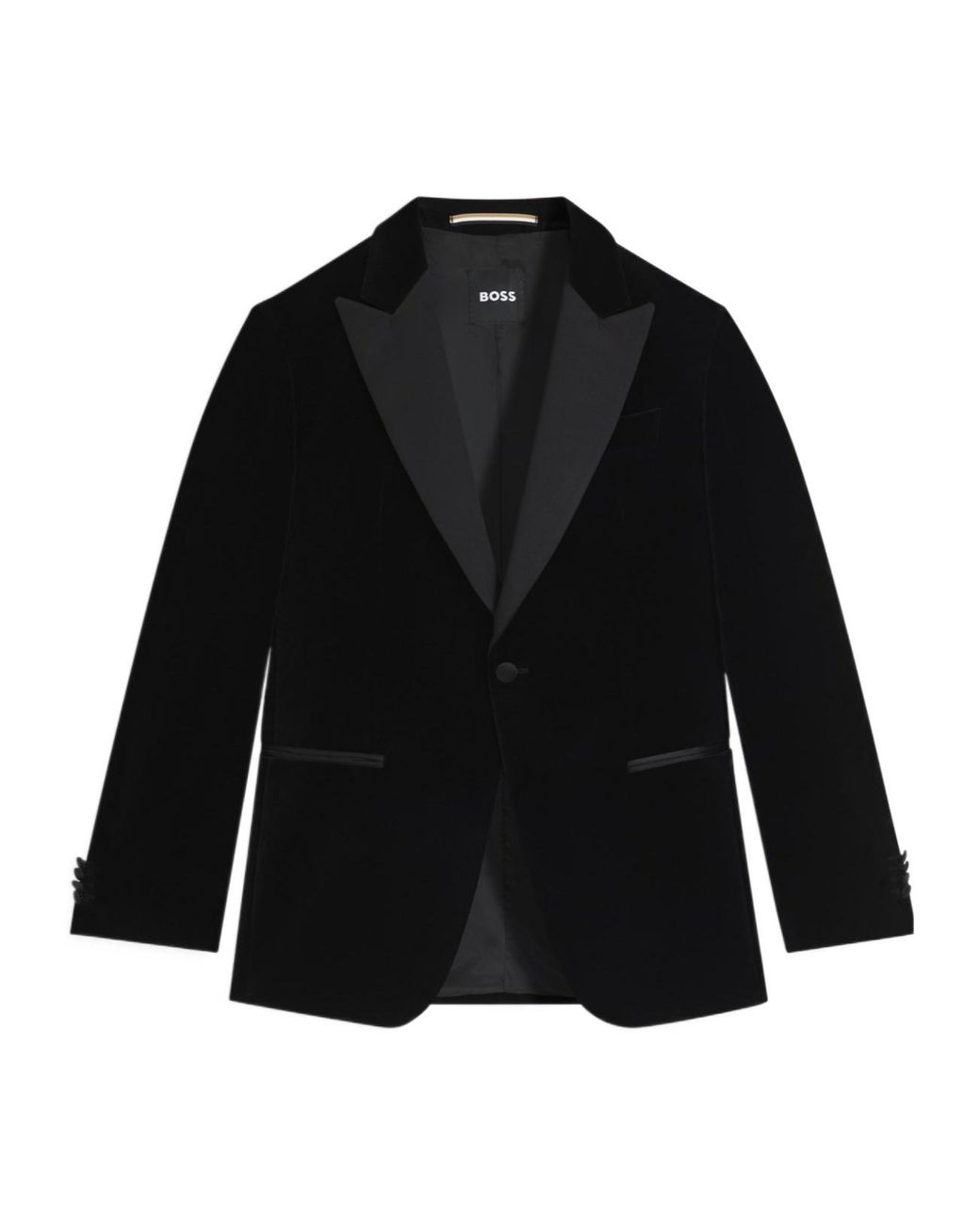 Boss Black Shawl-Lapel Cotton Jacket for men