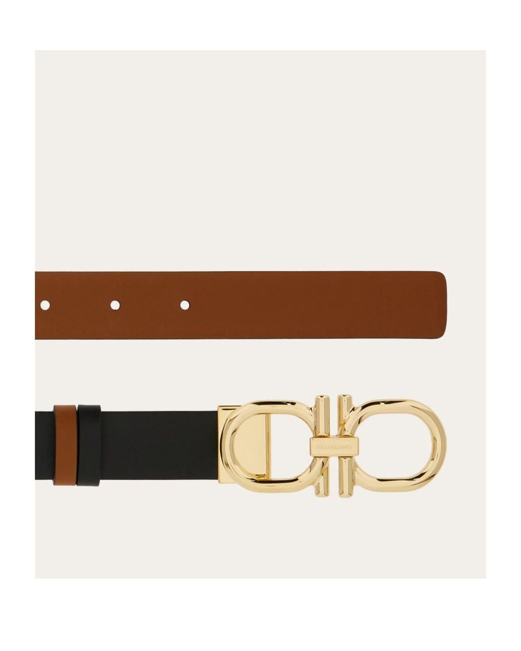 Ferragamo White Reversible And Adjustable Gancini Belt