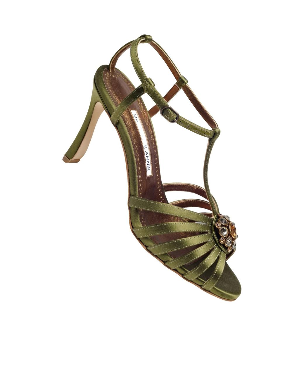 Manolo Blahnik Metallic Open-Toe High-Heeled Sandals