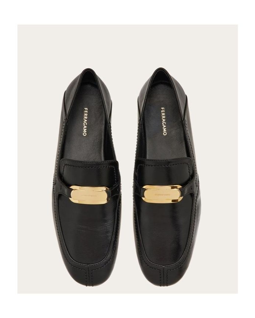 Ferragamo Blue Elaine Leather Loafers