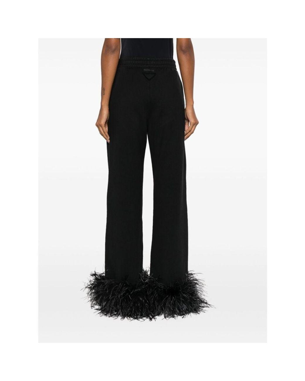 Prada Black Fluff-Edge Trousers