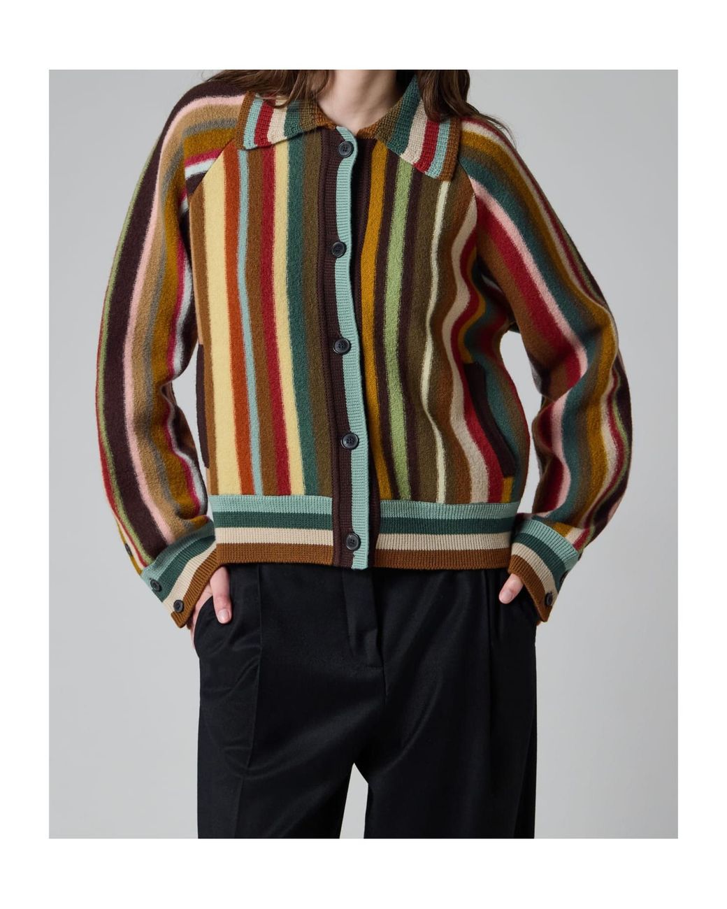 Paul Smith Multicolor Striped Button-Up Cardigan