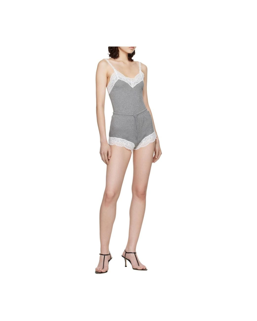 Vetements Gray Lace Detailed Drawstring Shorts
