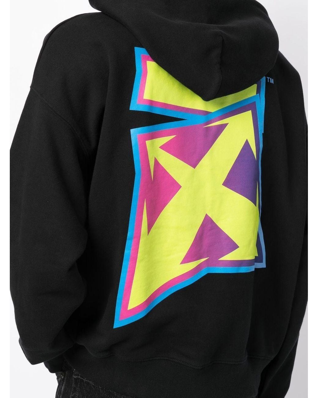Off-White c/o Virgil Abloh Black Thunder Print Skate Hoodie for men