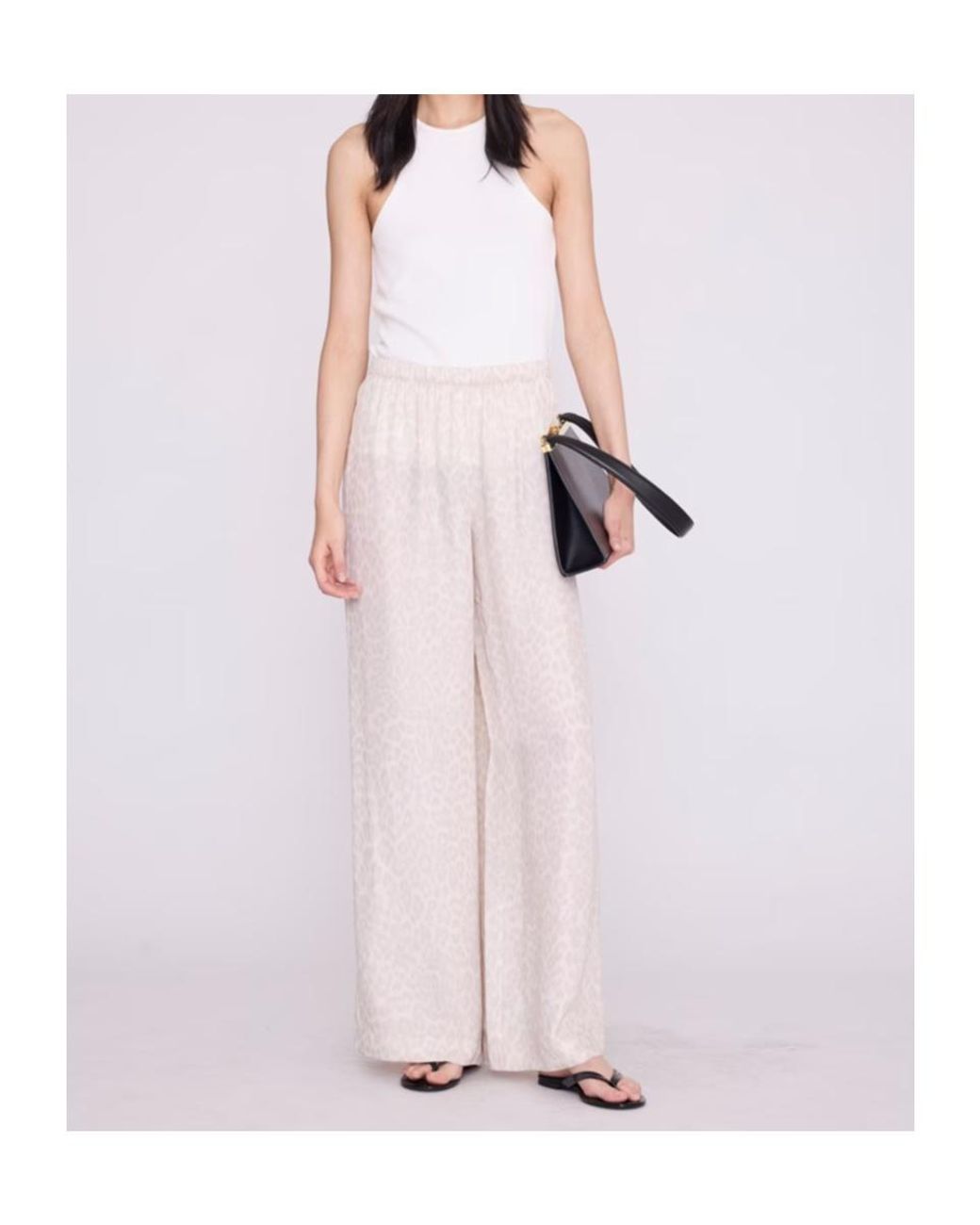 Anine Bing White Wide-Leg Casual Pants