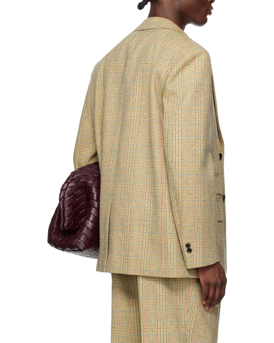 Bottega Veneta Natural Prince Of Wales Wool Jacket for men