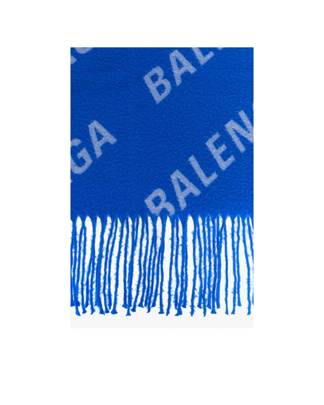 Balenciaga Blue All-Over Logo Embroidered Scarf for men