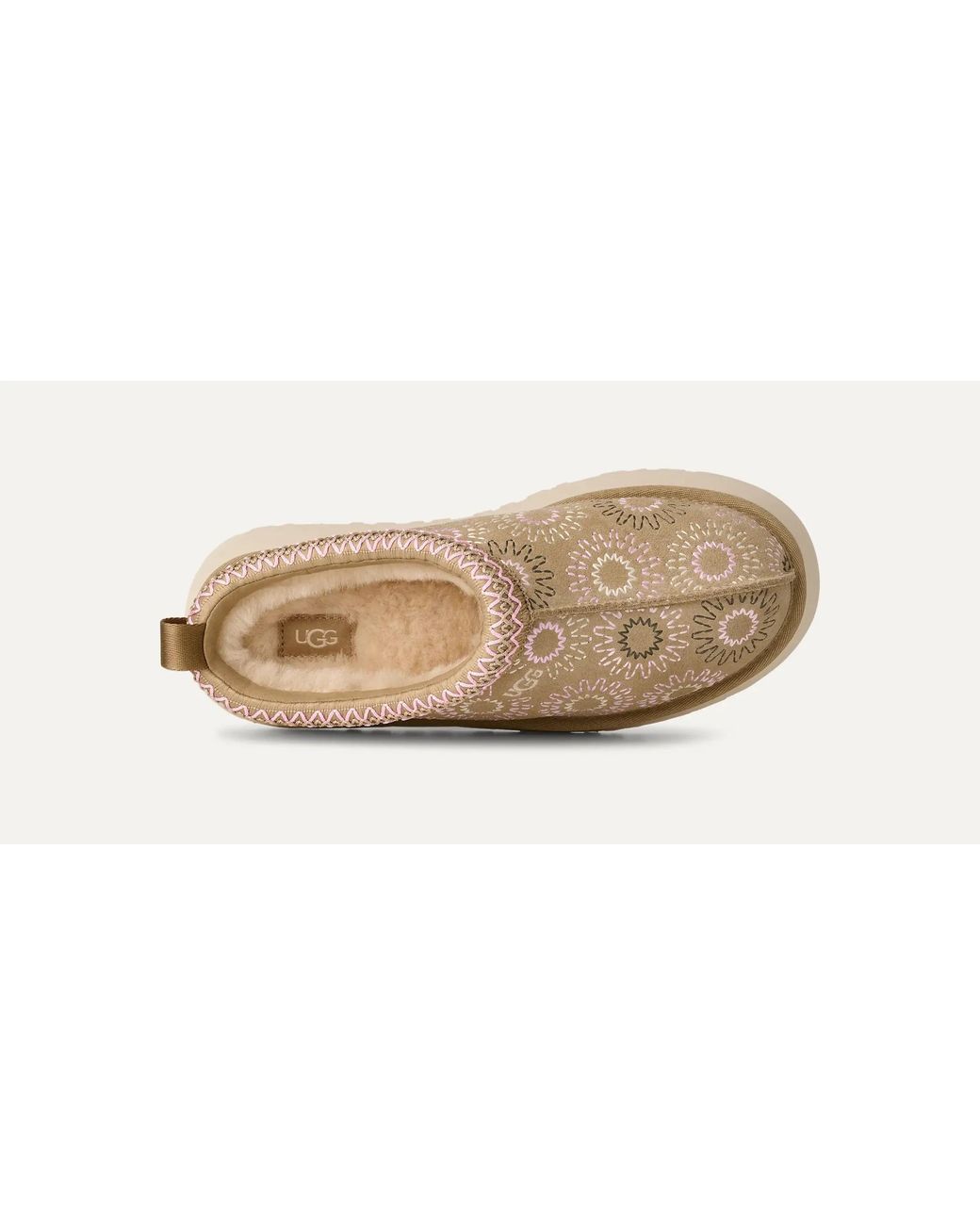 Ugg Brown Embroidered Platform Mules