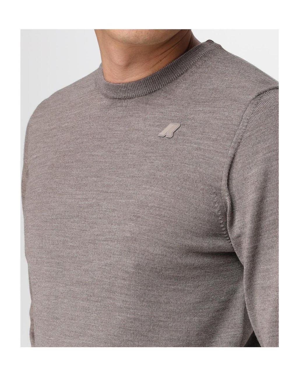 K-Way Gray Crew Neck Knitted Jumper for men