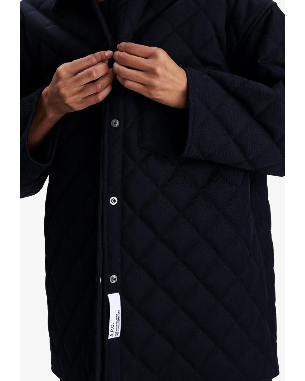 A.P.C. Blue Georges Quilted Wool Jacket