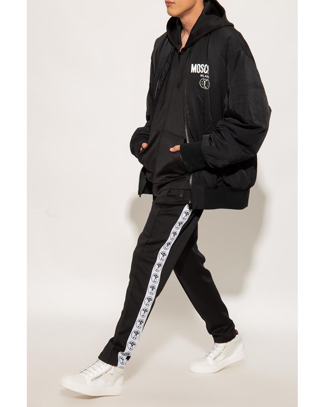 Moschino Black Long-Sleeved Casual Jacket for men