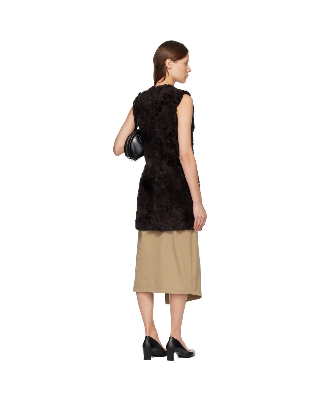 Acne Black Sleeveless Faux-Fur Mini Dress