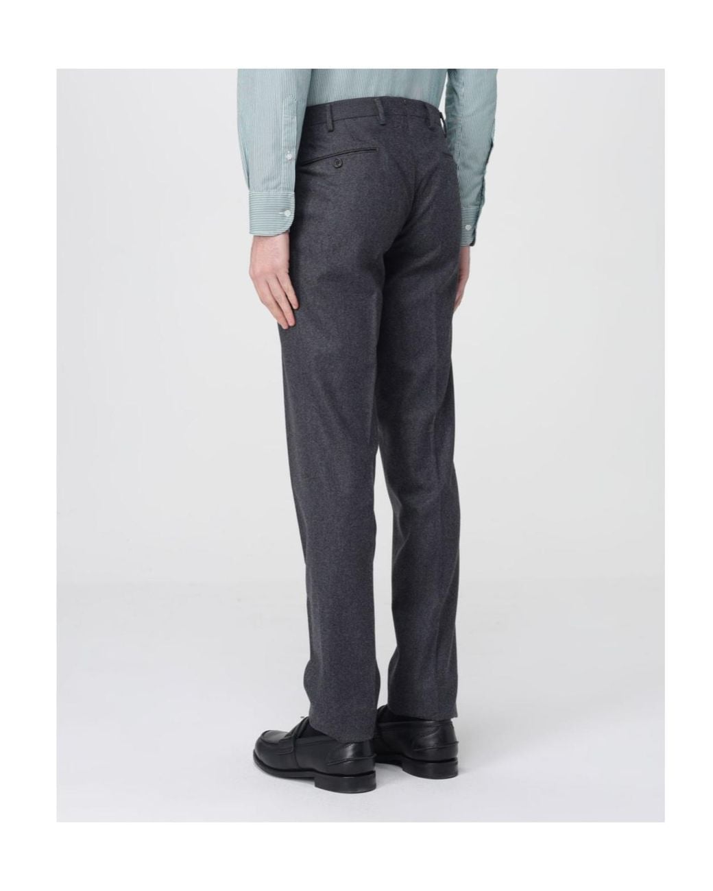 Incotex Gray Pressed-Pleat Wool Trousers for men