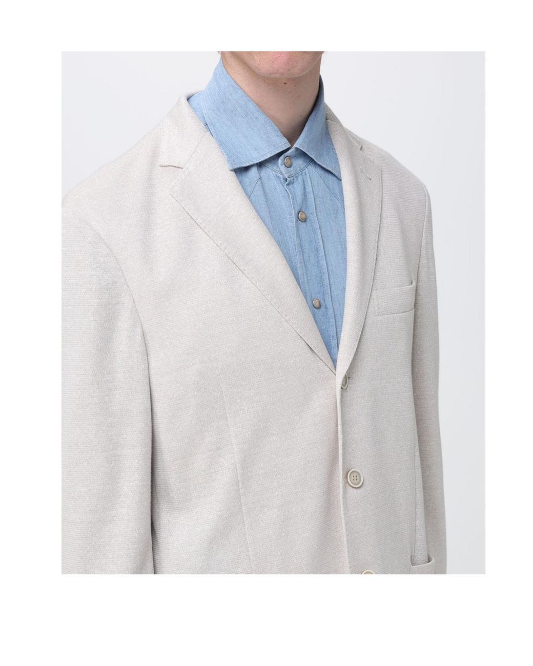 Eleventy White Single-Breasted Suit Jacket for men