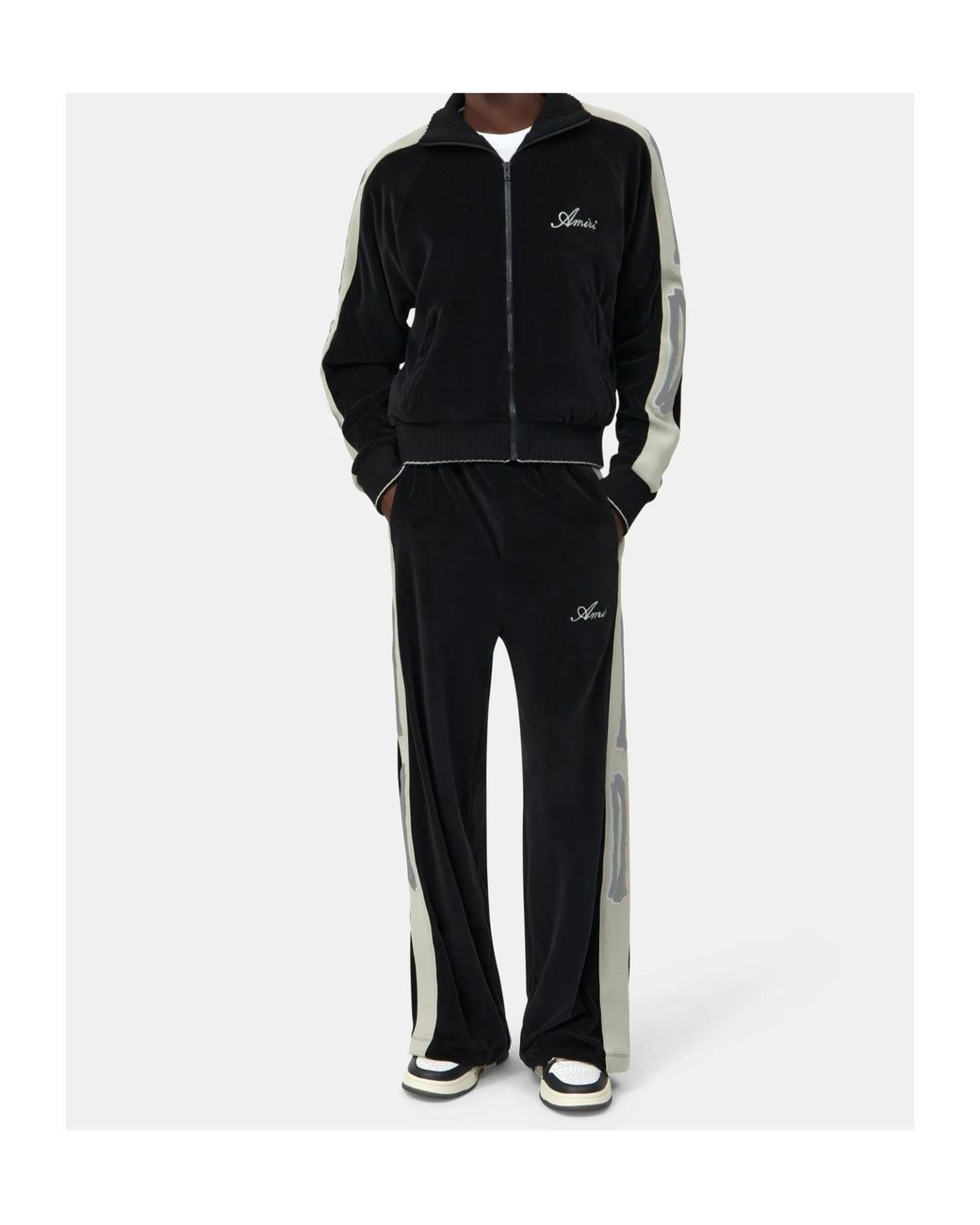 Amiri Black Bones Drawstring Track Pants for men