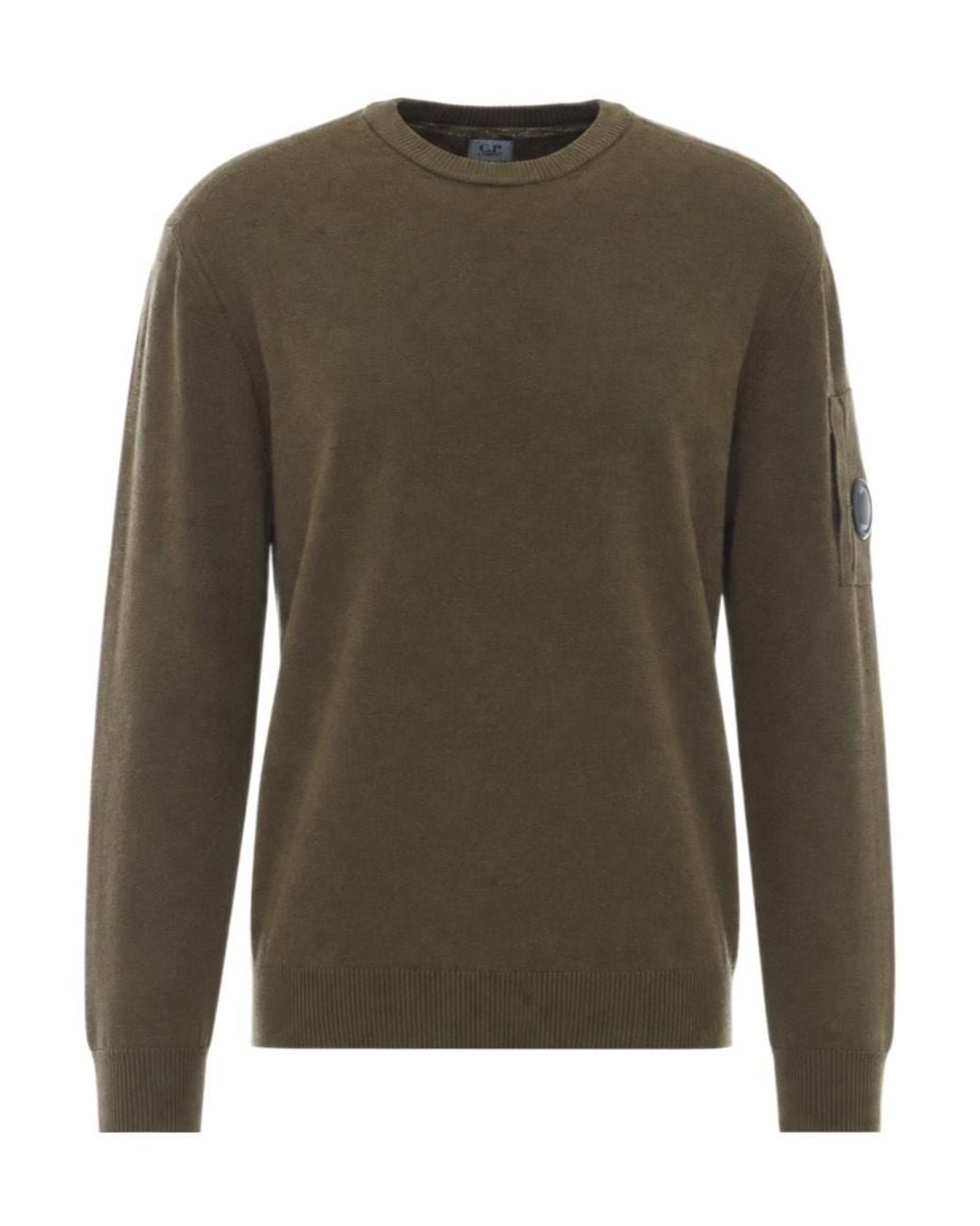 C P Company Green Lens Pocket Knitted Sweater for men
