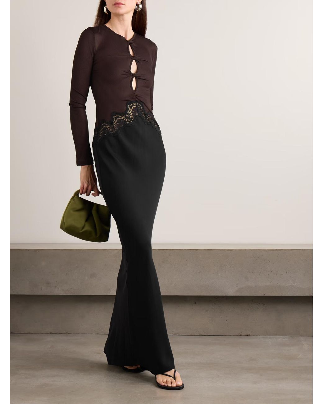 Christopher Esber Black Verner Lace Panel Dress
