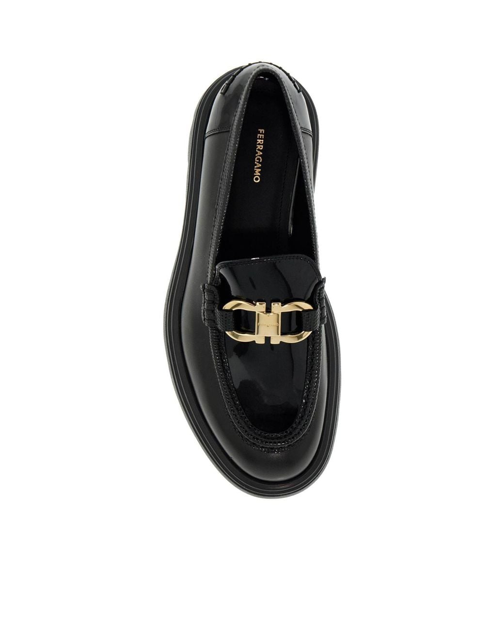 Ferragamo Black Ferragamo Logo-Engraved Mocassins