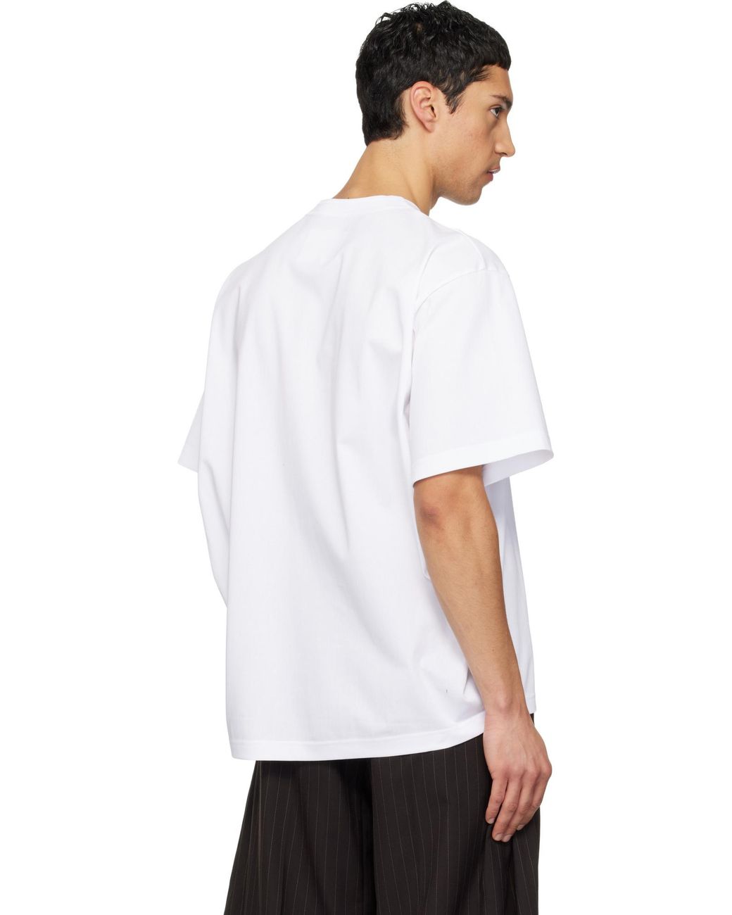Sacai White Cotton Jersey T-Shirt for men