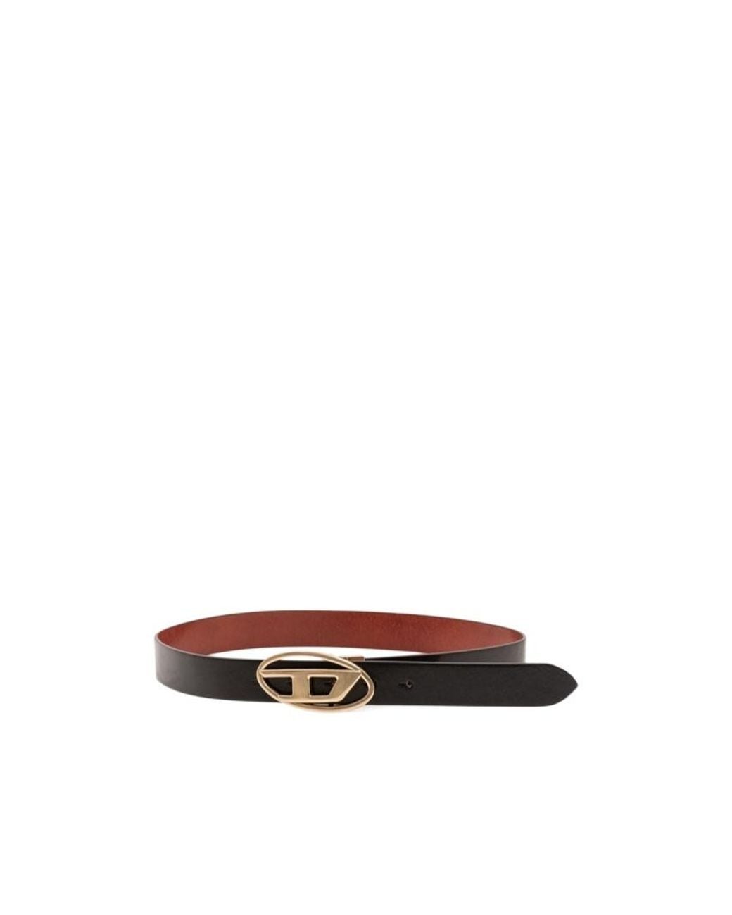 DIESEL White Oval-D Buckled Belt