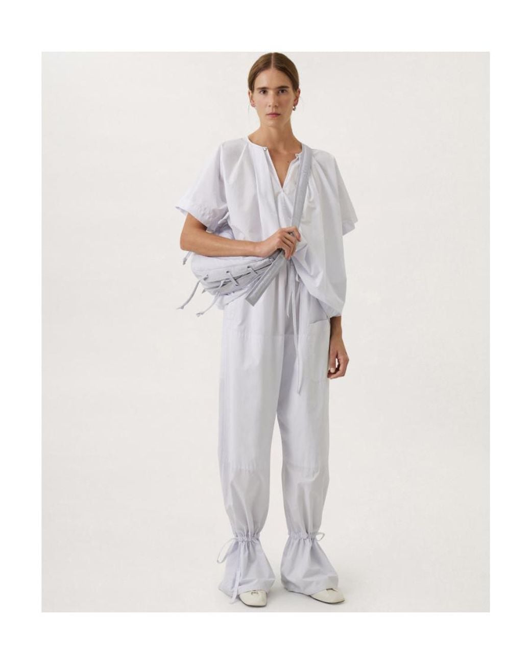 Lemaire White Drawstring-Fastening Parachute Trousers