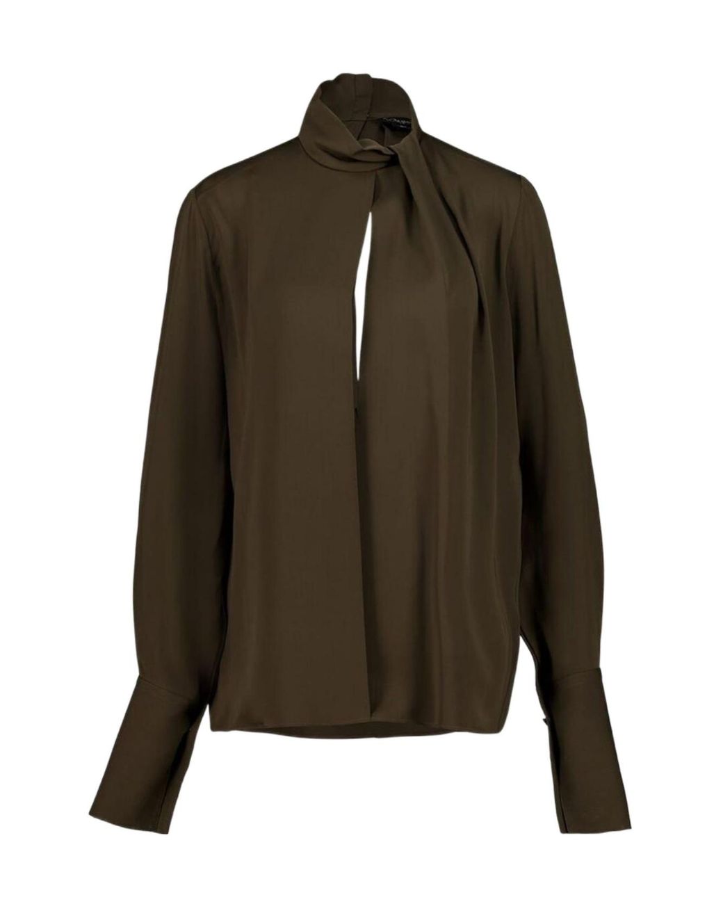 Tom Ford Green Long Sleeved Satin Blouse